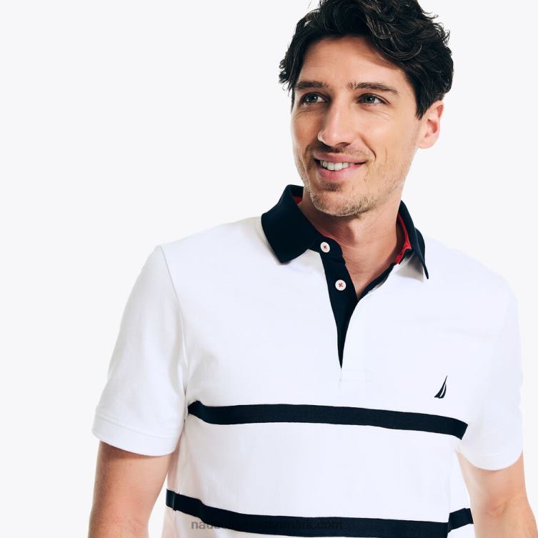 klassisk pasform rugby poloshirt lyse hvid Nautica PZ4T392 Mænd