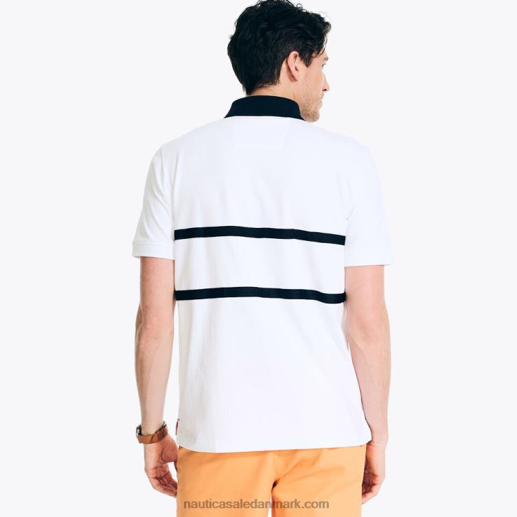 klassisk pasform rugby poloshirt lyse hvid Nautica PZ4T392 Mænd