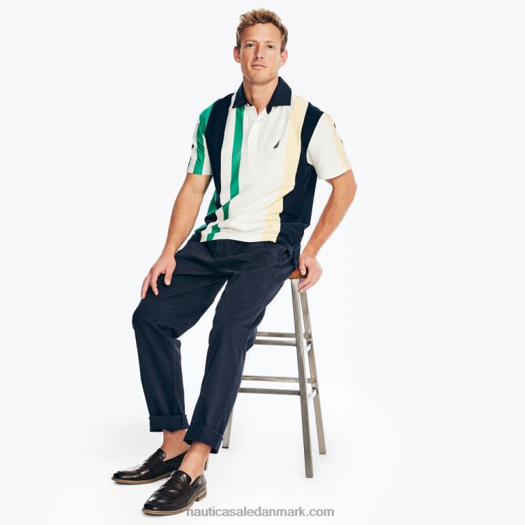 klassisk pasform rugby poloshirt sejl hvidt Nautica PZ4T364 Mænd