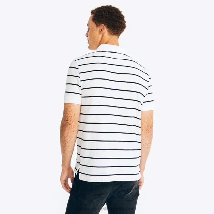 klassisk pasform stribet polo lyse hvid Nautica PZ4T694 Mænd