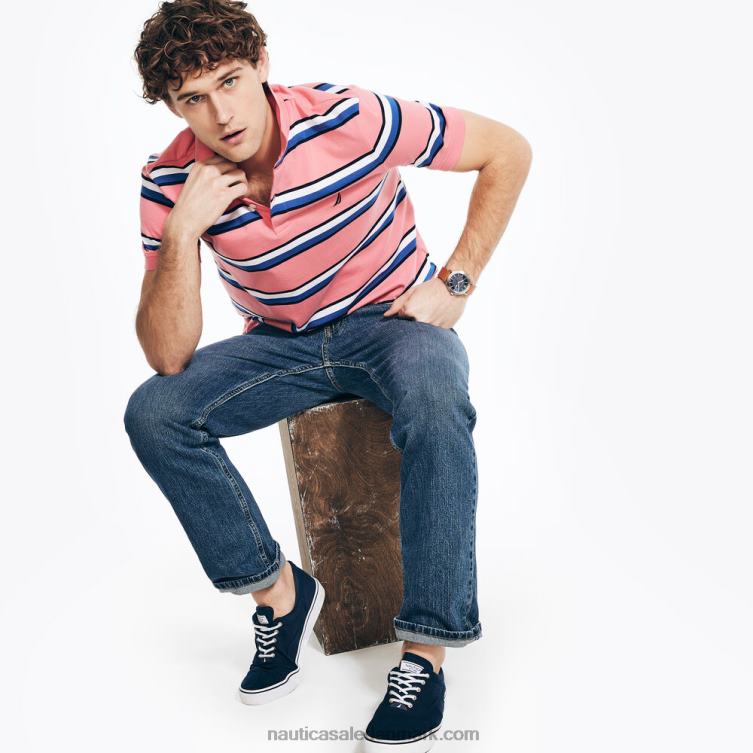 klassisk pasform stribet polo tebær Nautica PZ4T51 Mænd