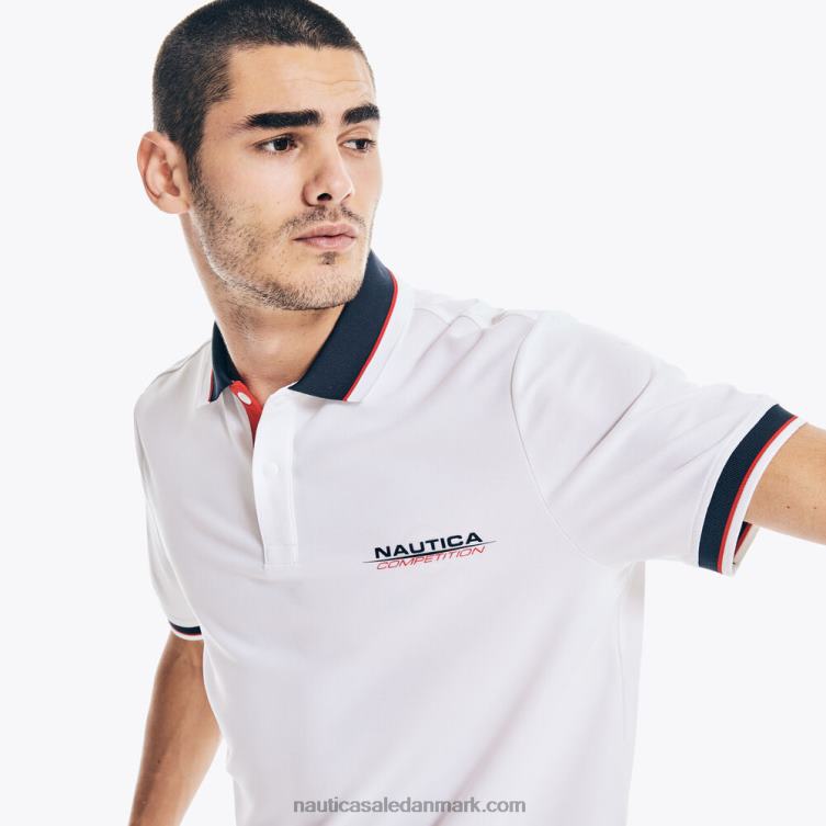 konkurrence bæredygtigt udformet klassisk pasform polo lyse hvid Nautica PZ4T674 Mænd