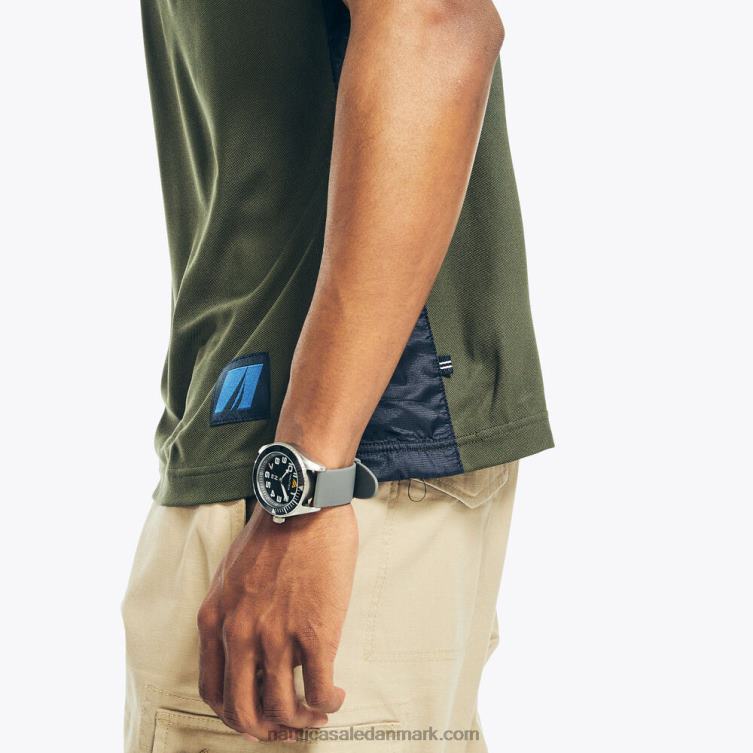 navtech bæredygtigt fremstillet mixed media polo oliven Nautica PZ4T679 Mænd