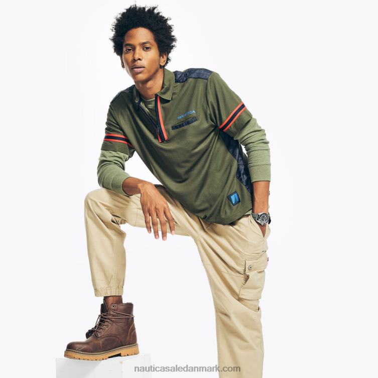 navtech bæredygtigt fremstillet mixed media polo oliven Nautica PZ4T679 Mænd