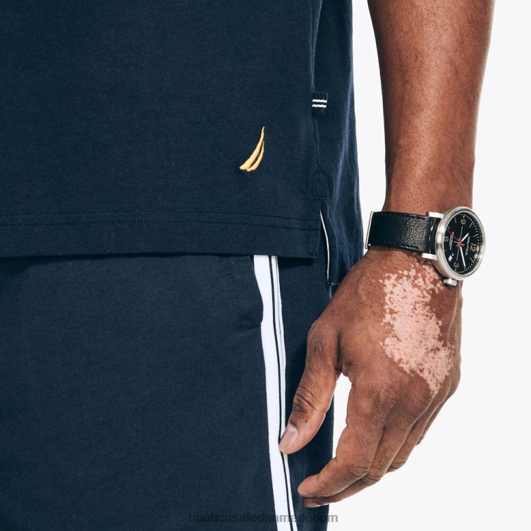 stor og høj bæredygtigt udformet klassisk pasform rugbypolo flåde Nautica PZ4T413 Mænd