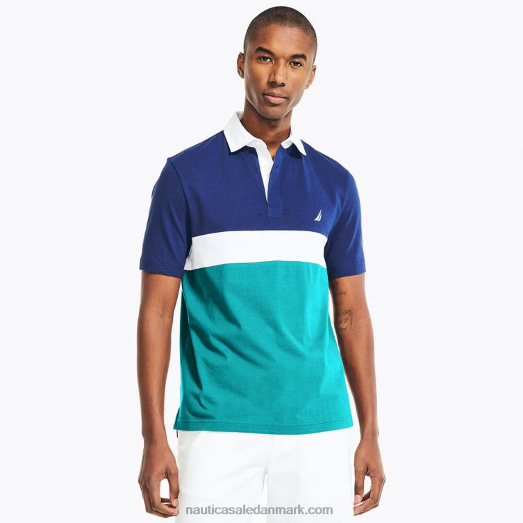stor og høj klassisk pasform colorblock polo blå dybder Nautica PZ4T643 Mænd