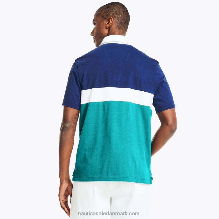 stor og høj klassisk pasform colorblock polo blå dybder Nautica PZ4T643 Mænd