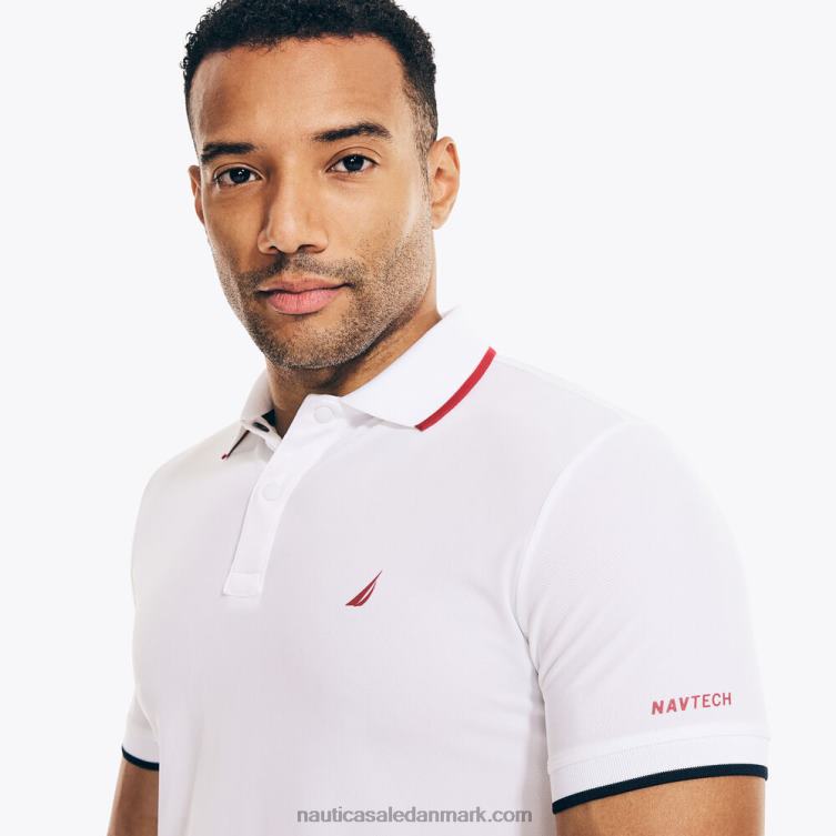 stor og høj navtech bæredygtigt udformet polo lyse hvid Nautica PZ4T538 Mænd