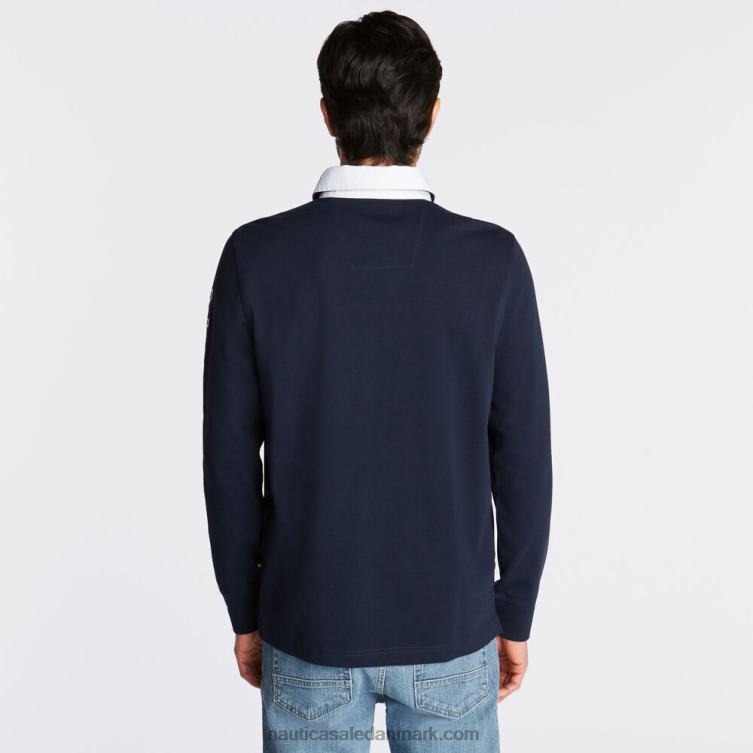 stor og høj rugby poloshirt med logo flåde Nautica PZ4T696 Mænd