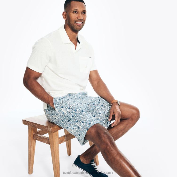 8,5\" printet cabana short sejl hvidt Nautica PZ4T231 Mænd