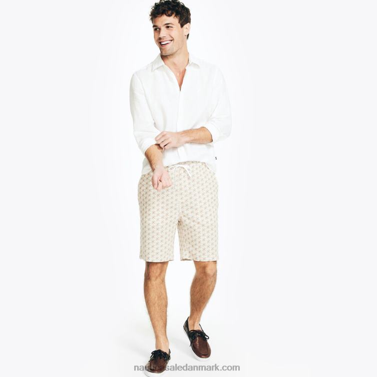 bæredygtigt udformet 8,5\" trykt cabana short sejl hvidt Nautica PZ4T272 Mænd