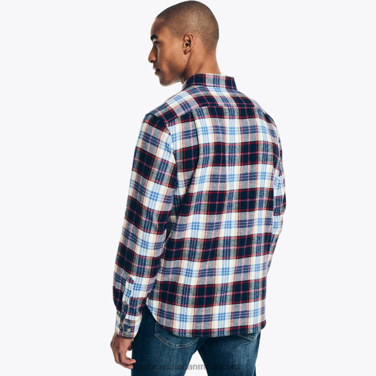bæredygtigt udformet flannel plaid skjorte skumfidus Nautica PZ4T548 Mænd