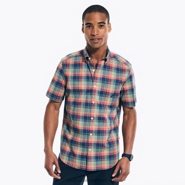 bæredygtigt udformet plaid kortærmet skjorte skraveret granlyng Nautica PZ4T188 Mænd