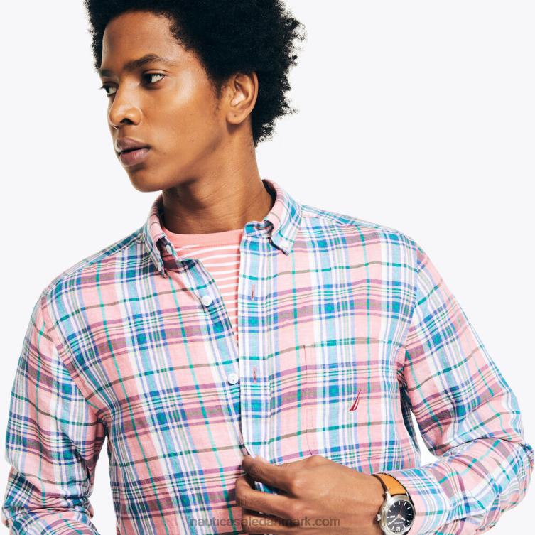 bæredygtigt udformet plaid skjorte drømmende koral Nautica PZ4T446 Mænd