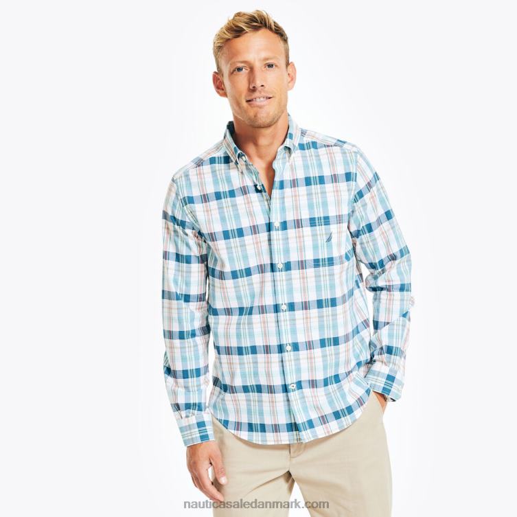 bæredygtigt udformet plaid skjorte lyse hvid Nautica PZ4T404 Mænd