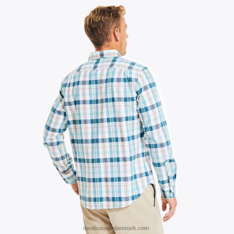 bæredygtigt udformet plaid skjorte lyse hvid Nautica PZ4T404 Mænd