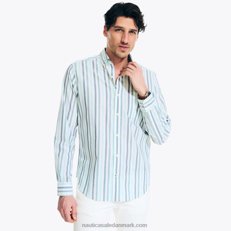 bæredygtigt udformet stribet skjorte lyse hvid Nautica PZ4T407 Mænd