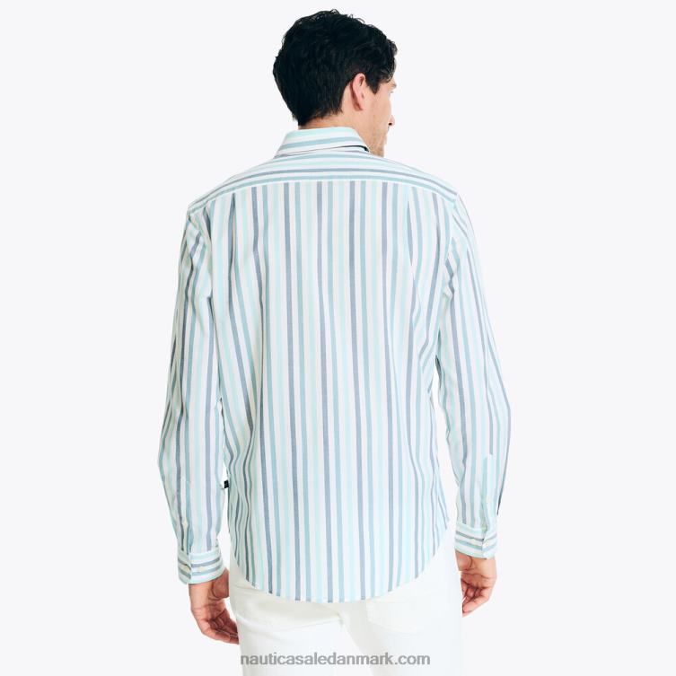 bæredygtigt udformet stribet skjorte lyse hvid Nautica PZ4T407 Mænd