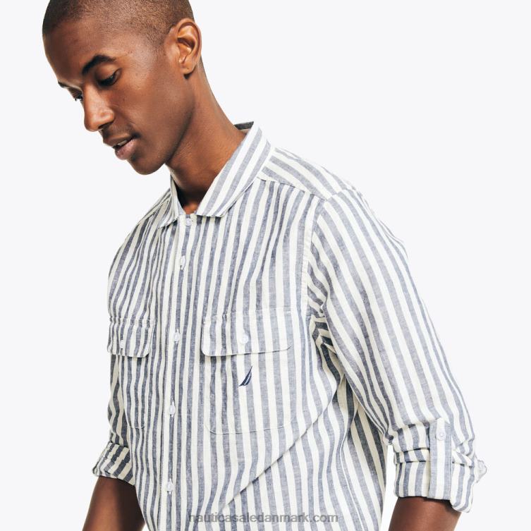 bæredygtigt udformet stribet skjorte skumfidus Nautica PZ4T452 Mænd