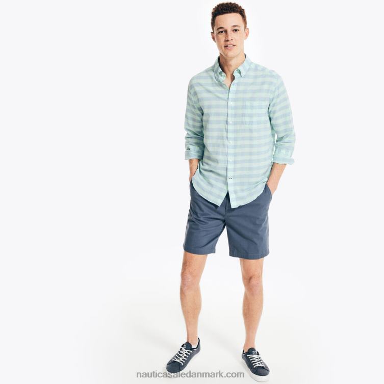 gingham plaid linned skjorte ren dybhavsvask Nautica PZ4T150 Mænd