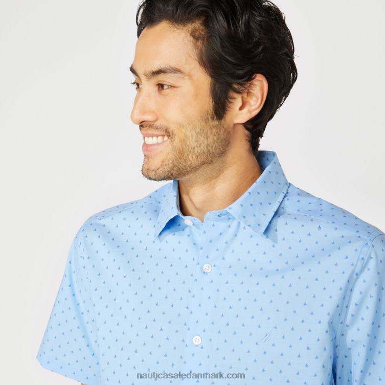 kortærmet skjorte med sejlbådsprint lille dreng blå Nautica PZ4T225 Mænd