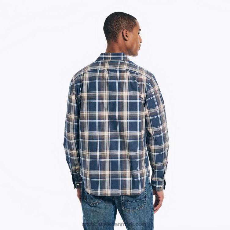 lynget plaid skjorte ejendom blå Nautica PZ4T291 Mænd