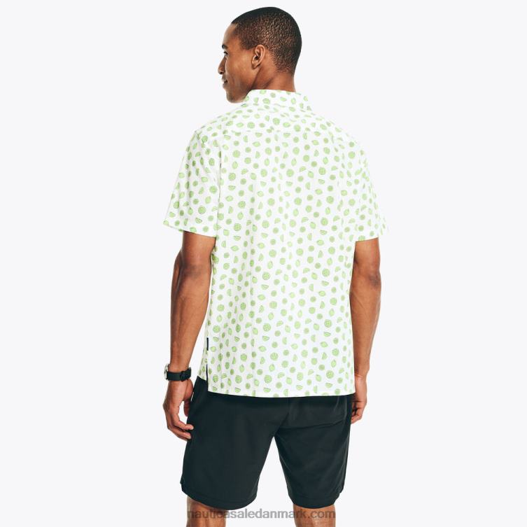 navtech kortærmet skjorte med klassisk pasform med tryk lyse hvid Nautica PZ4T330 Mænd