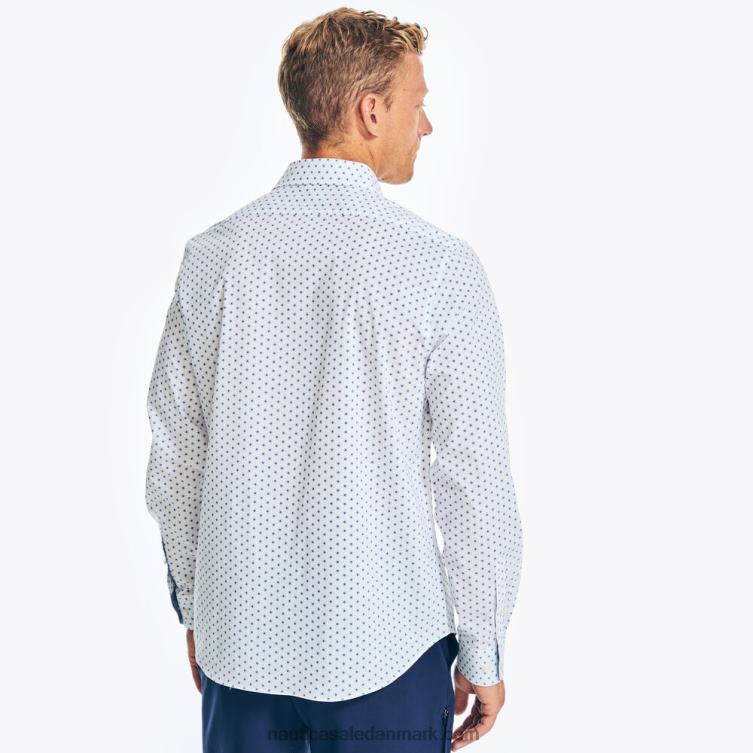 navtech skjorte med trim fit print lyse hvid Nautica PZ4T196 Mænd