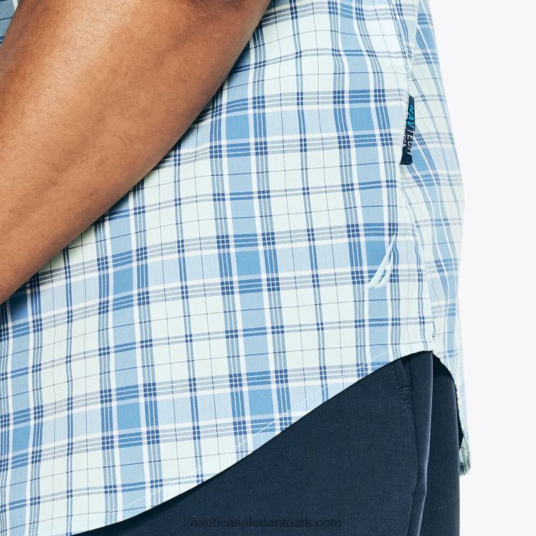 navtech trim fit plaid kortærmet skjorte havdybde lyng Nautica PZ4T227 Mænd