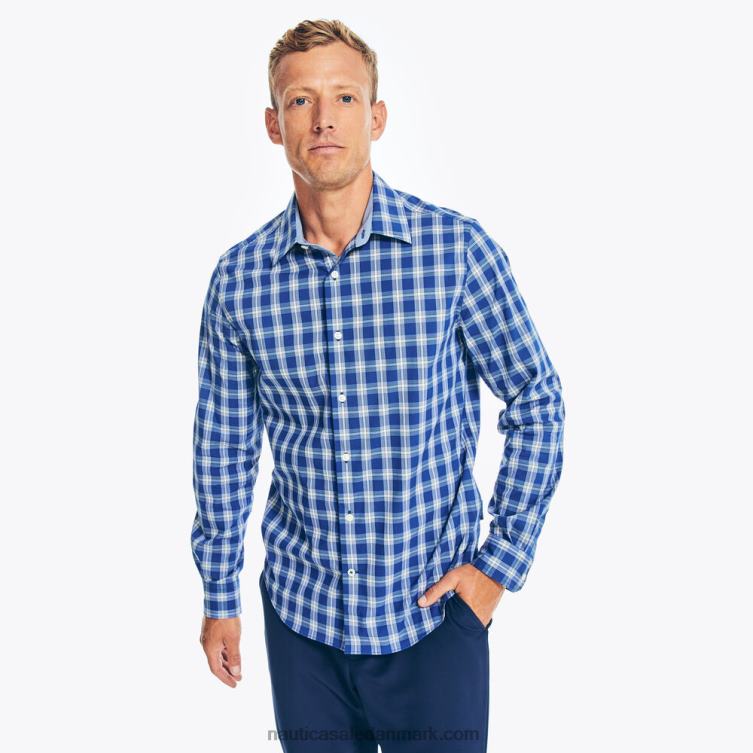 navtech trim fit plaid skjorte ejendom blå Nautica PZ4T475 Mænd