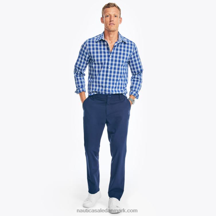 navtech trim fit plaid skjorte ejendom blå Nautica PZ4T475 Mænd