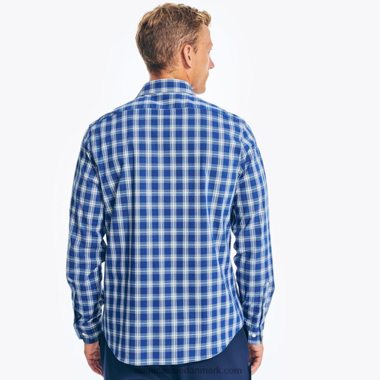 navtech trim fit plaid skjorte ejendom blå Nautica PZ4T475 Mænd