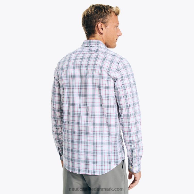 navtech trim fit plaid skjorte lyse hvid Nautica PZ4T212 Mænd