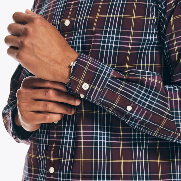 navtech trim fit plaid skjorte rio rød Nautica PZ4T602 Mænd