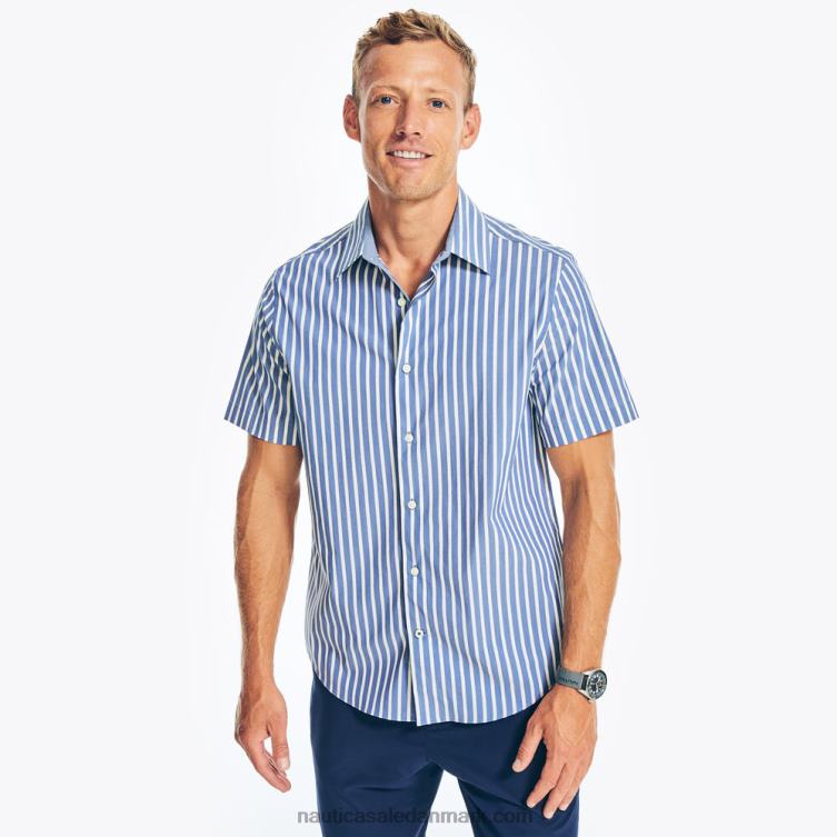 navtech trim fit stribet kortærmet skjorte ejendom blå Nautica PZ4T199 Mænd