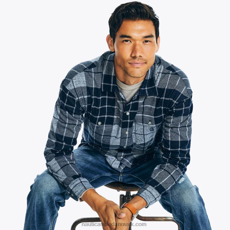 plaid jacquard skjorte flåde Nautica PZ4T240 Mænd