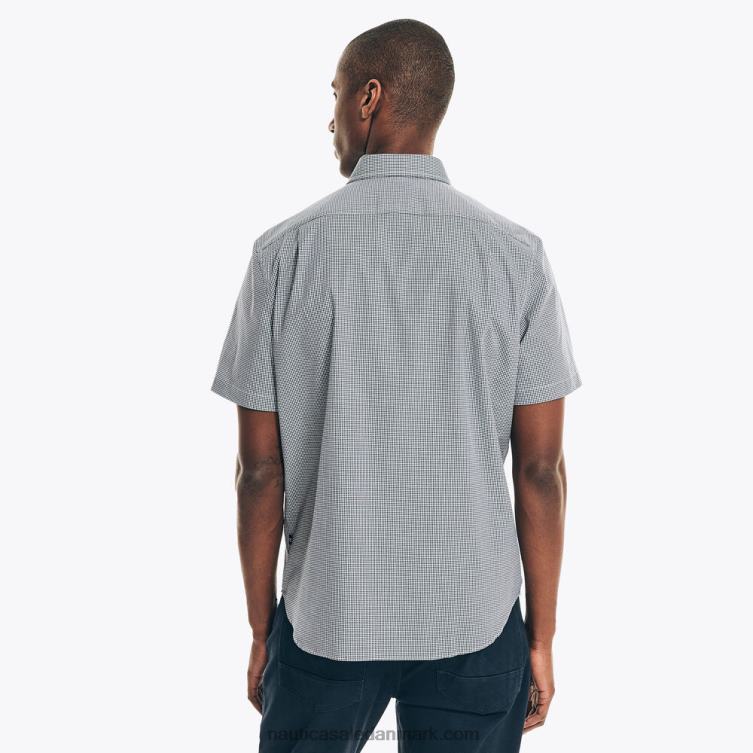 rynke-resistent plaid slid til arbejde kortærmet skjorte j flåde Nautica PZ4T42 Mænd