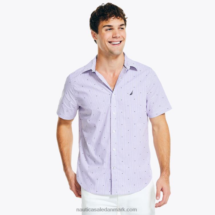 rynke-resistent slid til arbejde kortærmet skjorte havviolet Nautica PZ4T539 Mænd