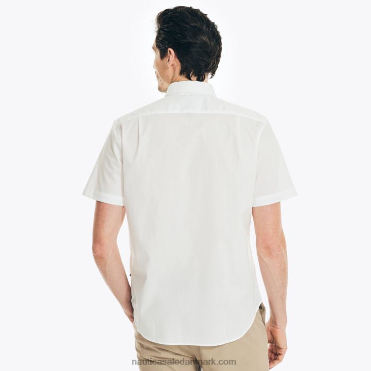 rynke-resistent slid til arbejde kortærmet skjorte lyse hvid Nautica PZ4T519 Mænd