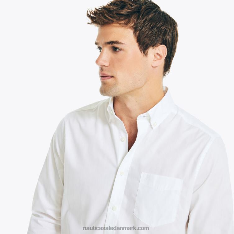 rynkefri stribet skjorte til arbejdstøj lyse hvid Nautica PZ4T30 Mænd