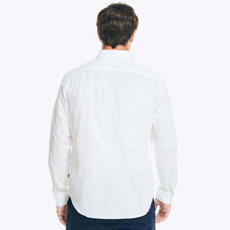 rynkefri stribet skjorte til arbejdstøj lyse hvid Nautica PZ4T30 Mænd