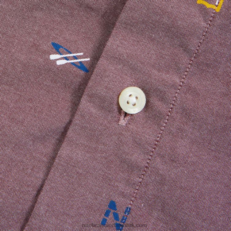 stor og høj grafisk kortærmet oxford skjorte zinfandel Nautica PZ4T611 Mænd