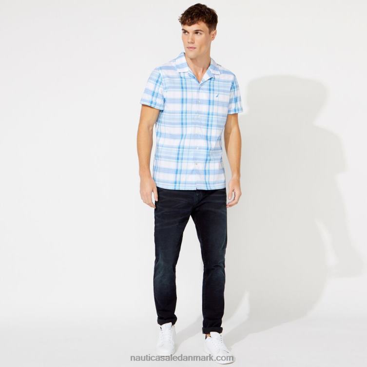 stor og høj klassisk pasform plaid lejrskjorte klar himmelblå Nautica PZ4T727 Mænd