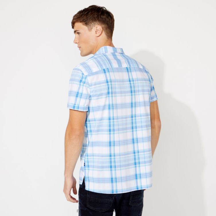 stor og høj klassisk pasform plaid lejrskjorte klar himmelblå Nautica PZ4T727 Mænd