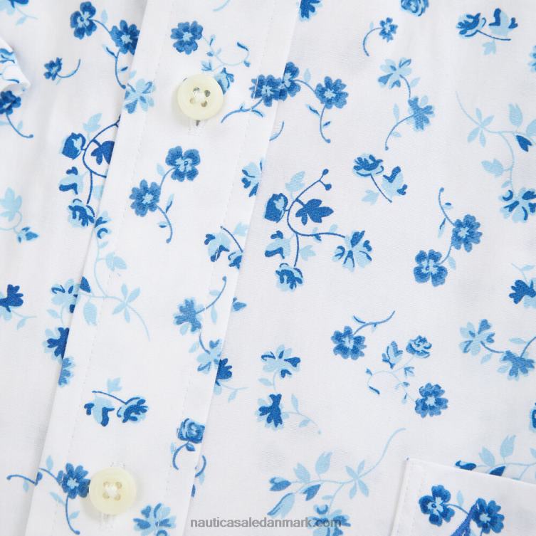 stor og høj kortærmet skjorte med blomsterprint lyse hvid Nautica PZ4T559 Mænd