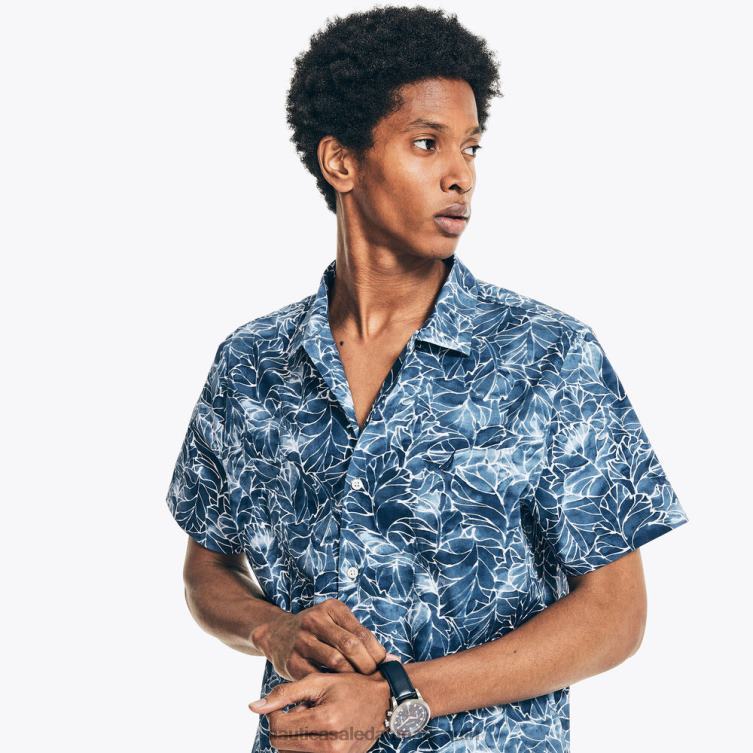 stor og høj lejrskjorte med klassisk pasform ejendom blå Nautica PZ4T592 Mænd