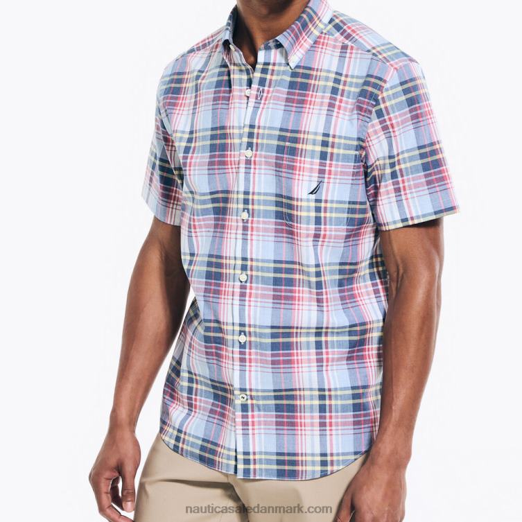 stor og høj lynget plaid kortærmet skjorte havtåge Nautica PZ4T396 Mænd