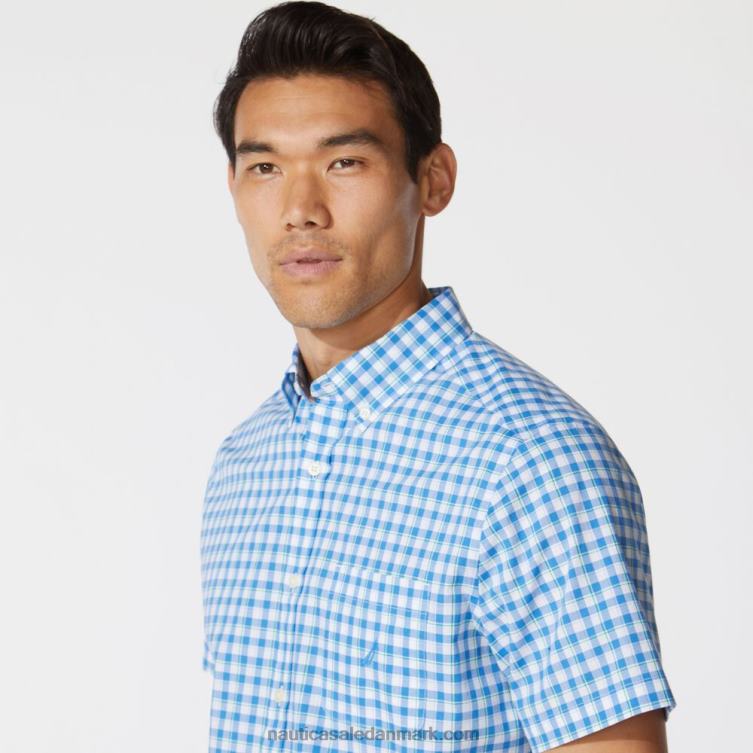 stor og høj plaid kortærmet skjorte klar himmelblå Nautica PZ4T162 Mænd