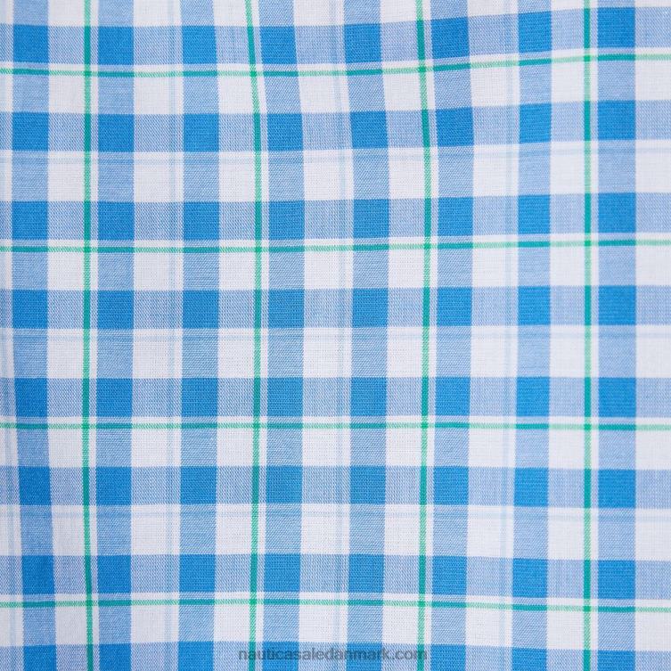 stor og høj plaid kortærmet skjorte klar himmelblå Nautica PZ4T162 Mænd