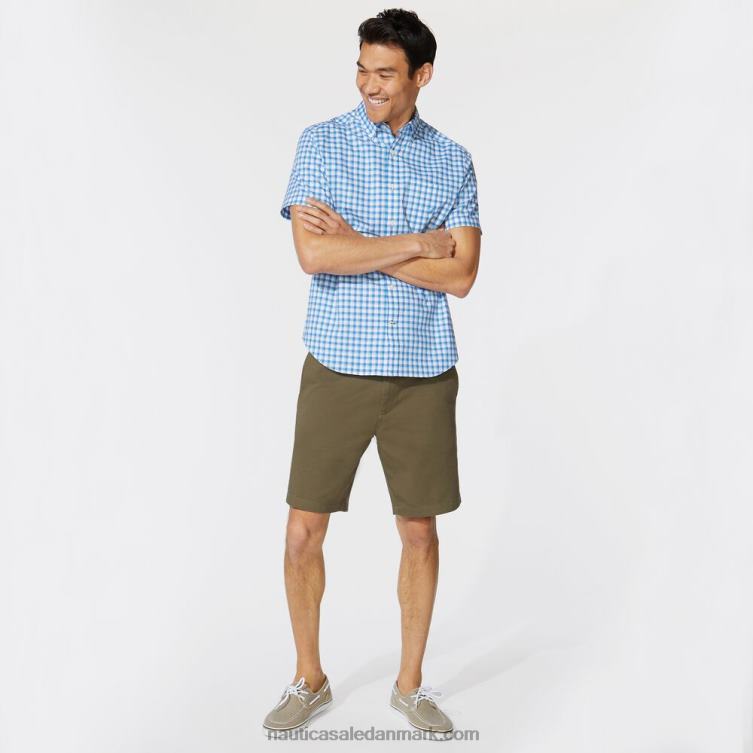 stor og høj plaid kortærmet skjorte klar himmelblå Nautica PZ4T162 Mænd
